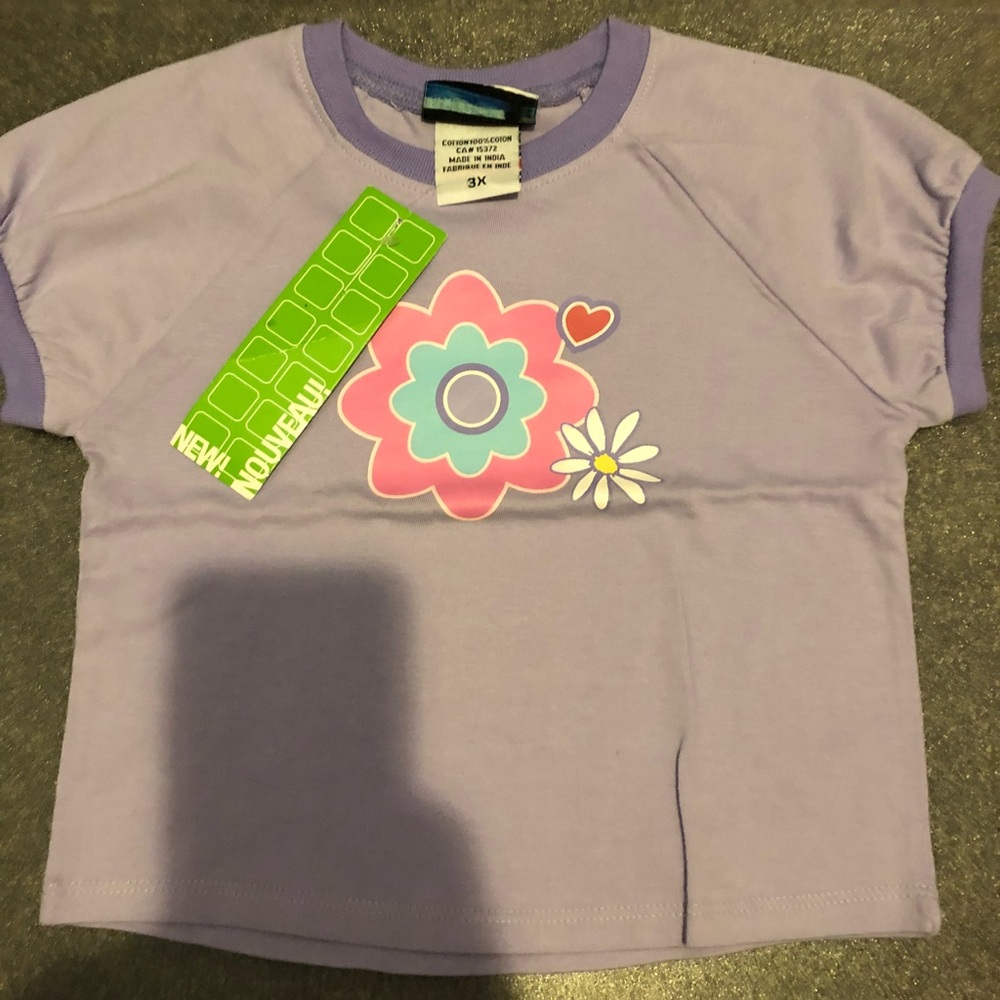 George Lavender Kids T-Shirt with Floral Design